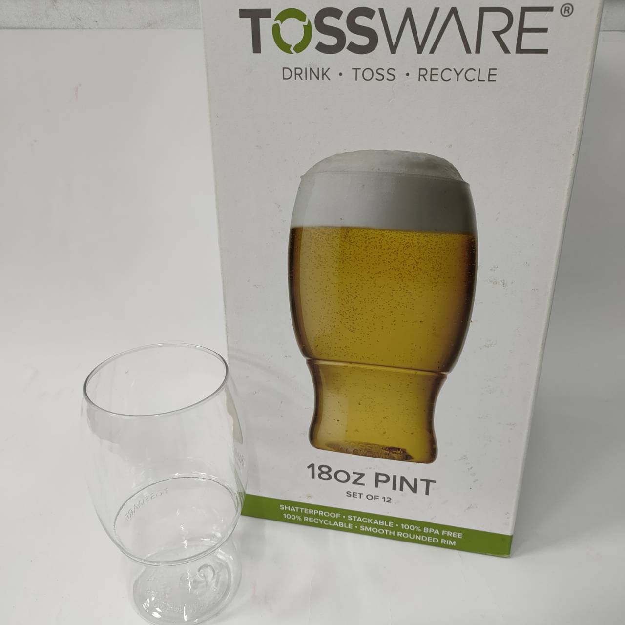 【TOSSWARE】18oz PINT 保特環保啤酒杯（12 入組）
