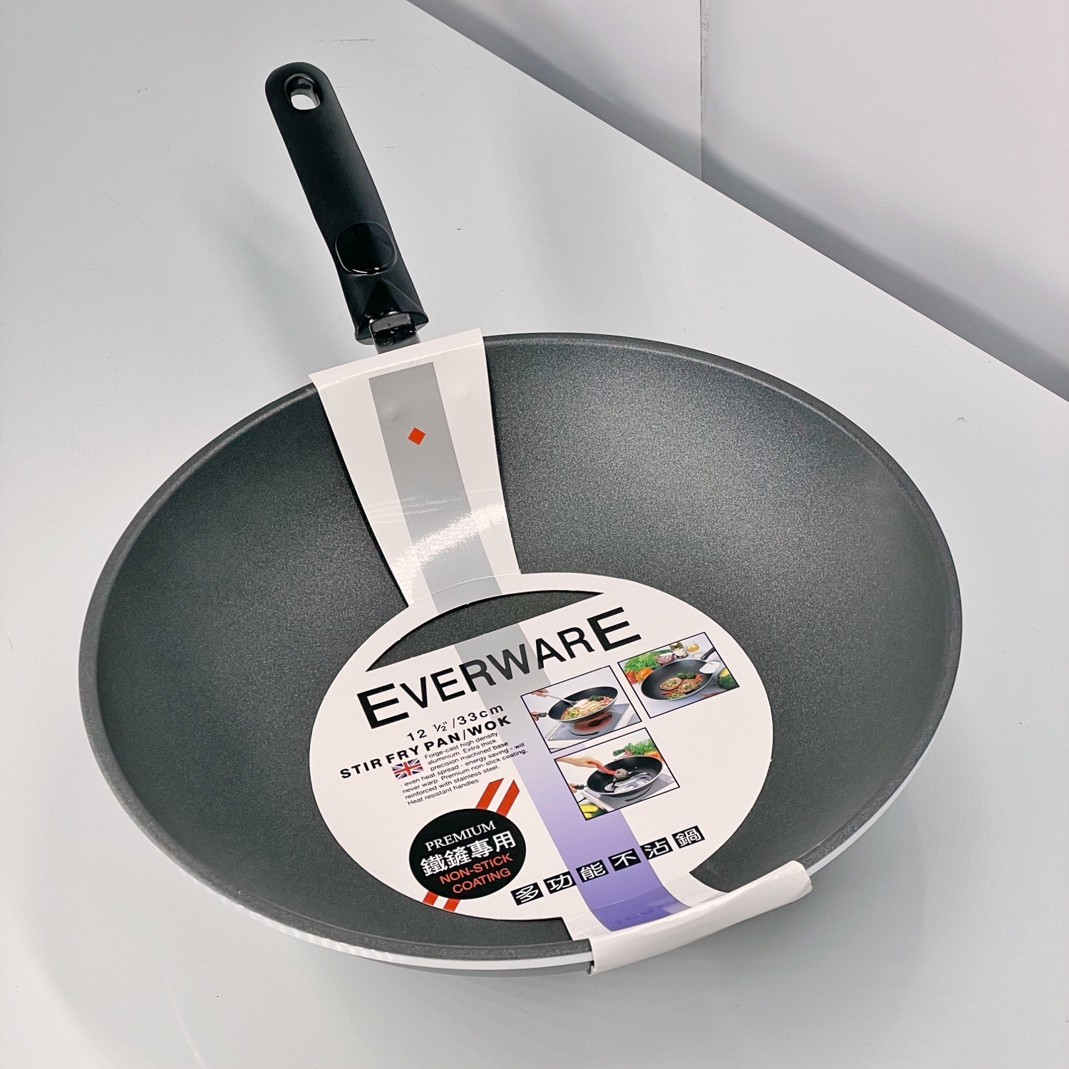 【英國 EVERWARE】台灣手工鑄造－鐵鏟專用多功能不沾炒鍋（33cm）