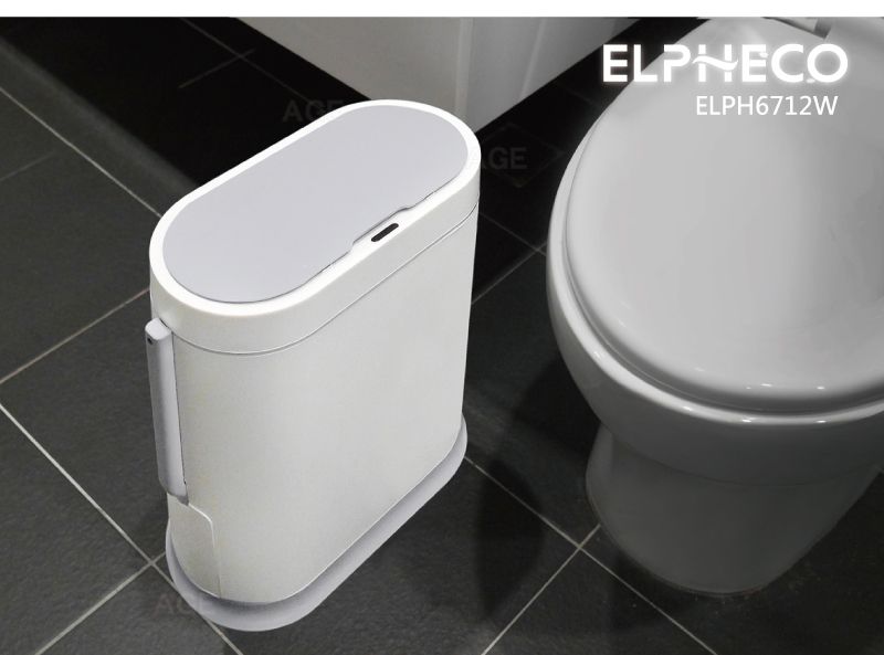 【美國 ELPHECO】防水感應馬桶刷垃圾桶（ELPH6712W）