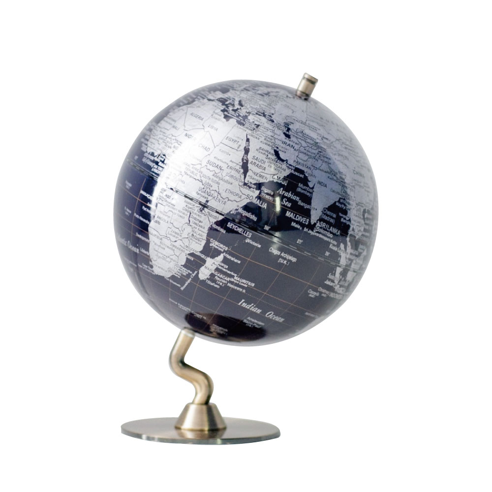 【SkyGlobe】5 吋深藍色金屬底座地球儀（英文版）