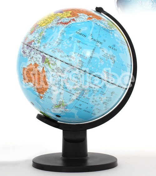 【SkyGlobe】10 吋行政藍色海洋塑膠地球儀（中英文對照）