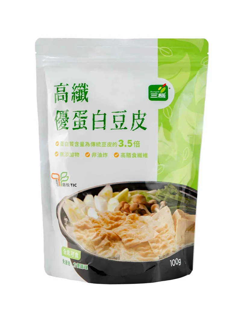 【三機】高纖優蛋白豆皮（100g × 3 包入）