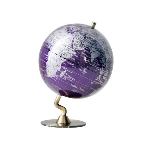 【SkyGlobe】5 吋深紫色金屬底座地球儀（英文版）