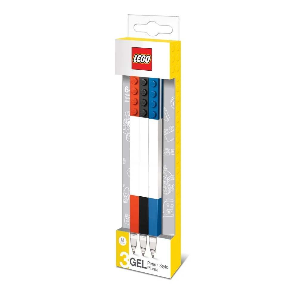 LEGO 樂高積木原子筆（黑、藍、紅色，3 入）