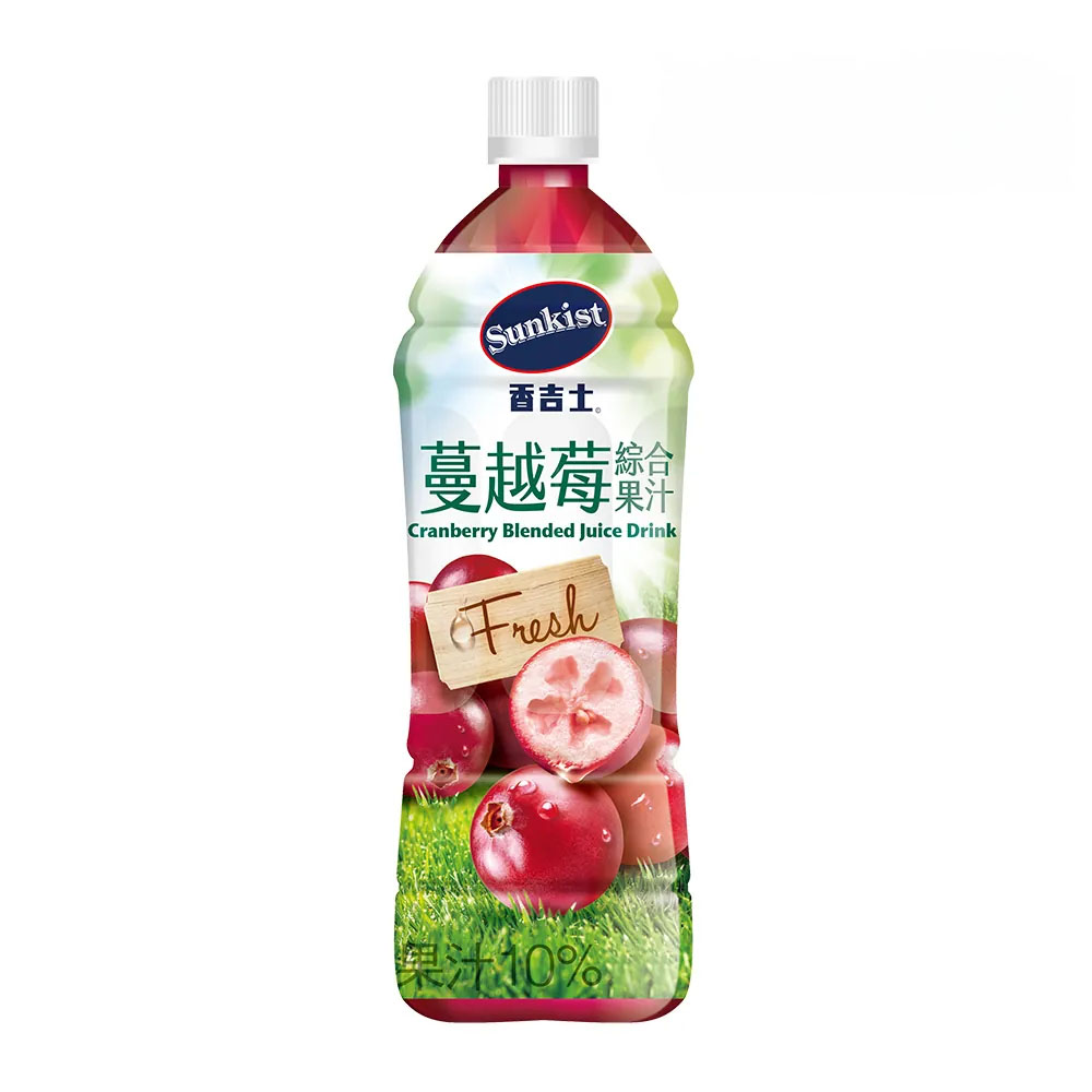 【Sunkist 香吉士】蔓越莓綜合果汁飲料（900ml × 12 入 / 箱）