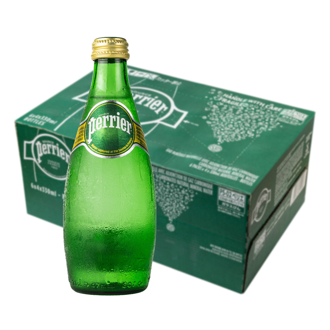 【Perrier】氣泡天然礦泉水原味玻璃瓶（330ml × 24 入 / 箱）