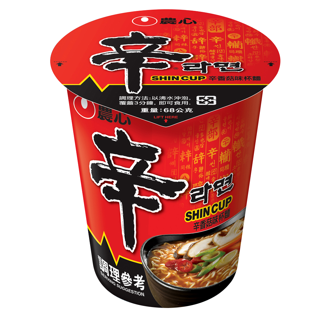 【農心】辛香菇味杯麵（12 杯 / 箱）