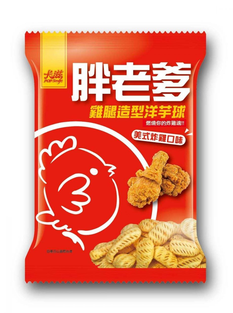 【卡滋】胖老爹雞腿造型洋芋球 - 炸雞風味（40g × 12 包 / 箱）