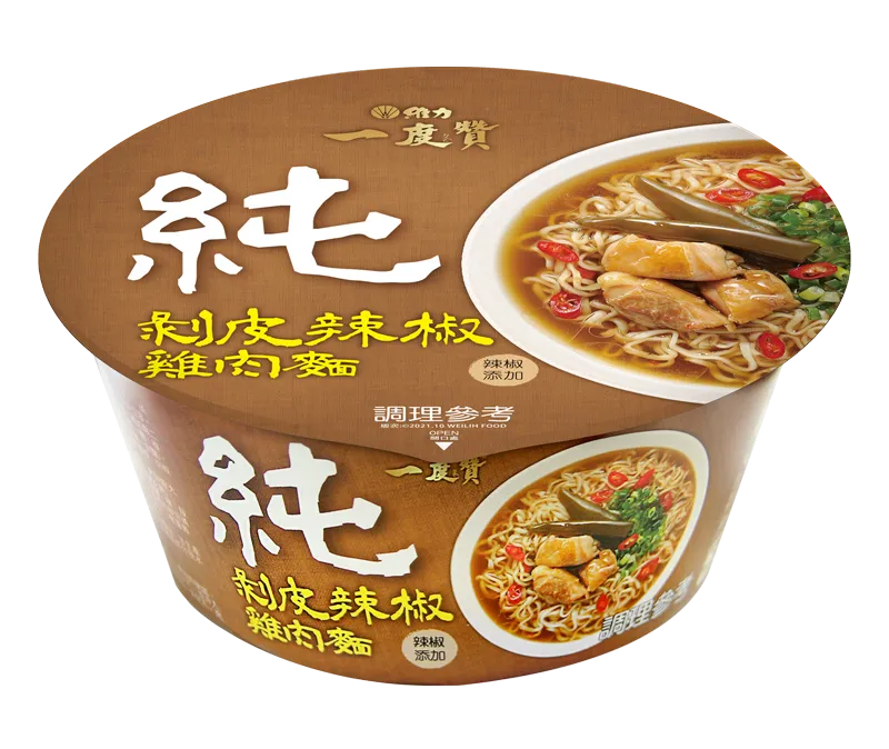 【一度贊】剝皮辣椒雞肉麵 - 碗裝（12 碗 / 箱）