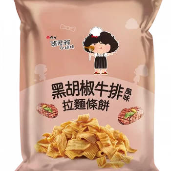 【張君雅小妹妹】黑胡椒牛排風味拉麵條餅（15 入 / 箱）