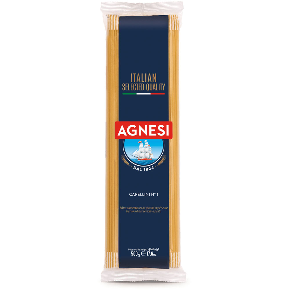 【Agnesi 安尼斯】天使髮絲義大利麵（500g × 2 袋）