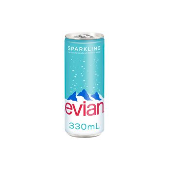 【evian 依雲】原廠總代理公司貨 氣泡礦泉水鋁罐（330ml × 24 入 / 箱）