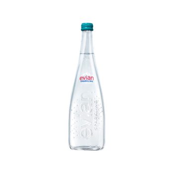 【evian】氣泡礦泉水玻璃瓶（750ml × 12 入 / 箱）