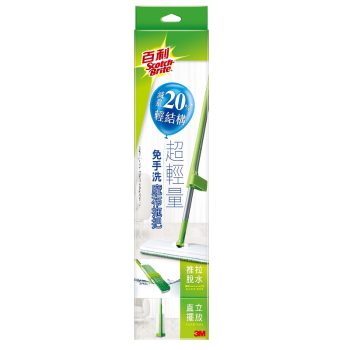 【3M】百利™免手洗魔布拖把組（1 桿 1 拖布 1 刮板）