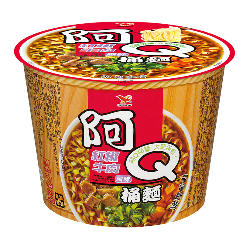 【阿 Q】紅椒牛肉風味桶麵（12 入 / 箱）