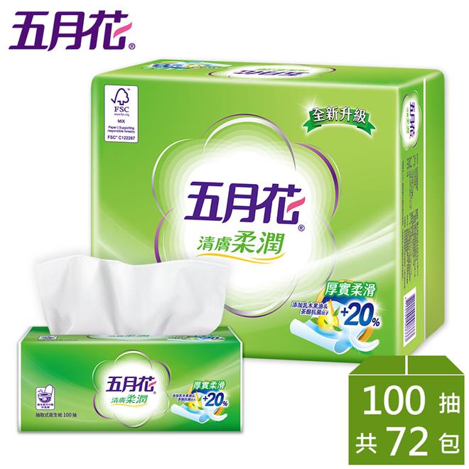 【五月花】清膚柔潤抽取衛生紙(100 抽 × 24 包 × 3 袋 / 箱) 【五月花】清膚柔潤抽取衛生紙(100 抽 × 24 包 × 3 袋 / 箱)